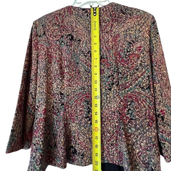 NWT Alex Evenings Paisley Jacket Full Zip PM Multicolor Paisley Metallic Lined - Picture 14 of 14
